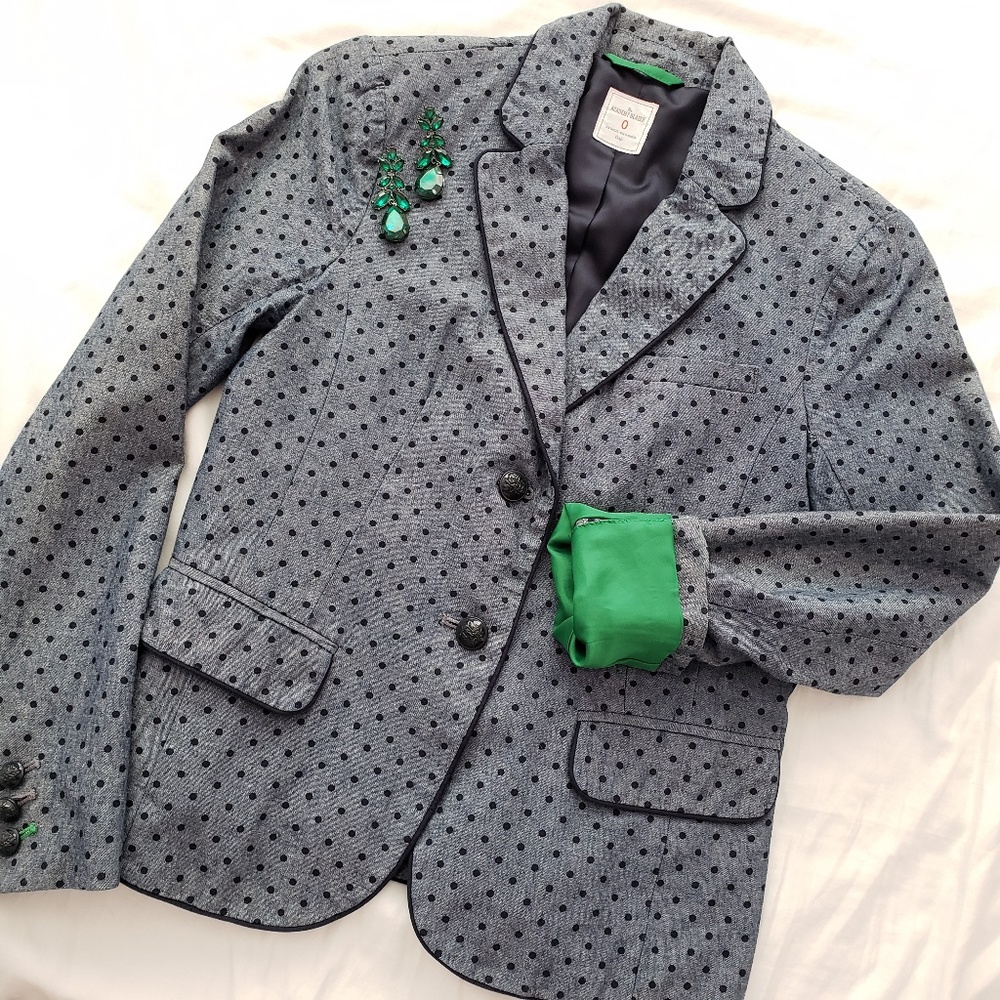 GAP Academy blazer chambray polka dot